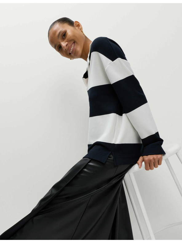 Marks & Spencer Pruhovaný pohodlný ragby top Marks & Spencer námořnická modrá