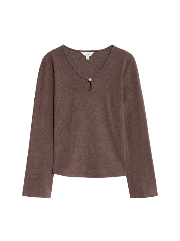 Marks & Spencer Pohodlný top s prostřihnutým výstřihem a rozšířenými rukávy Marks & Spencer červená