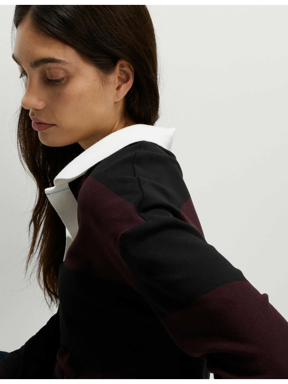 Marks & Spencer Pruhovaný pohodlný ragby top Marks & Spencer černá