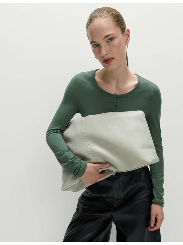 Marks & Spencer Barvený top s rozhalenkou s vysokým podílem bavlny Marks & Spencer zelená