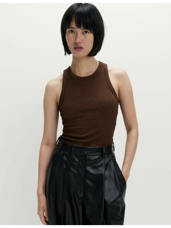 Marks & Spencer Třpytivé tílko, s vysokým podílem bavlny Marks & Spencer hnědá