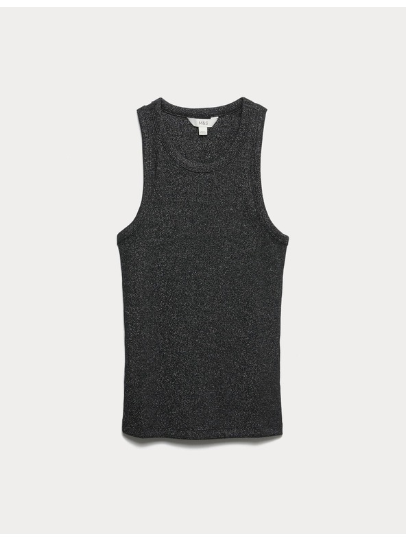 Marks & Spencer Třpytivé tílko, s vysokým podílem bavlny Marks & Spencer černá