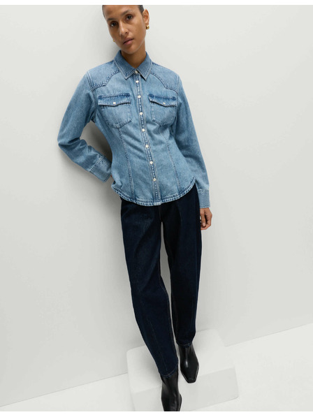 Marks & Spencer Kovbojská džínová košile Marks & Spencer námořnická modrá