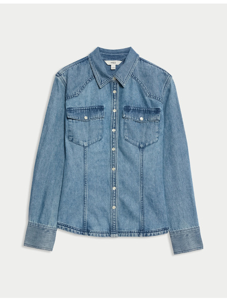 Marks & Spencer Kovbojská džínová košile Marks & Spencer námořnická modrá