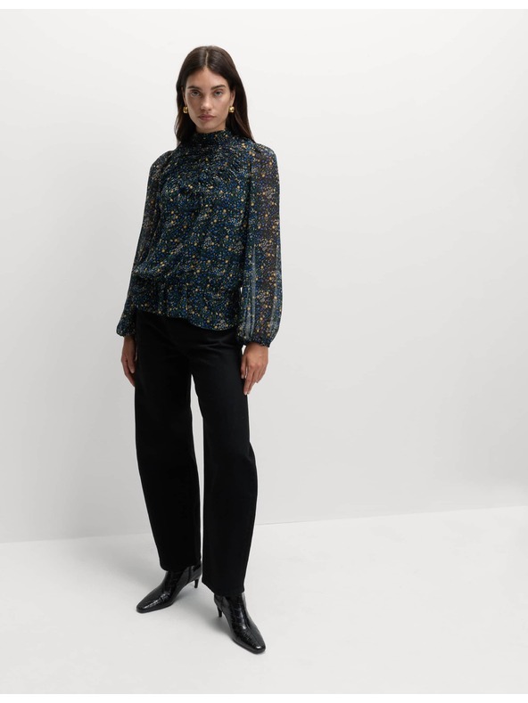 Marks & Spencer Květovaná halenka s dlouhými rukávy Marks & Spencer černá