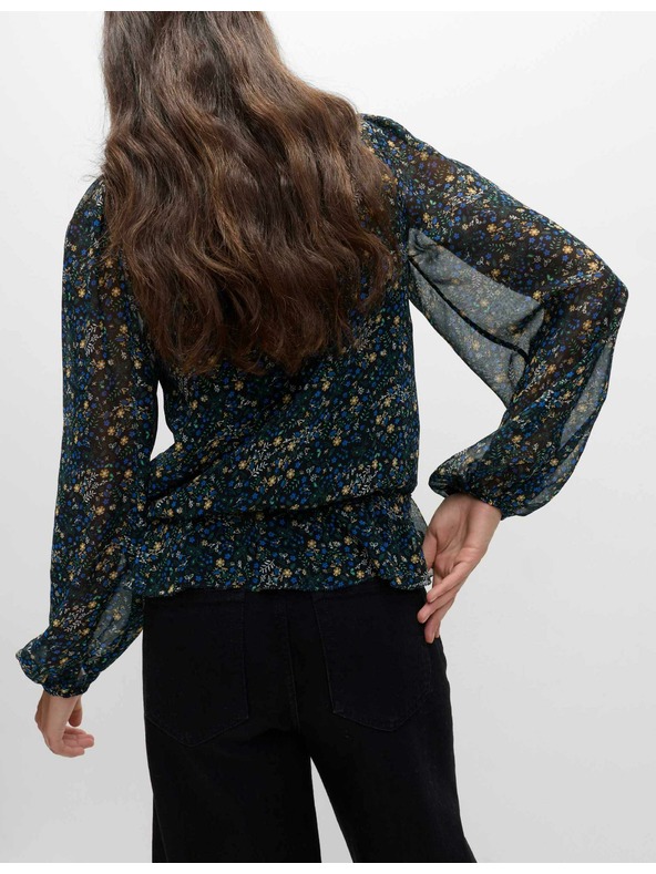 Marks & Spencer Květovaná halenka s dlouhými rukávy Marks & Spencer černá