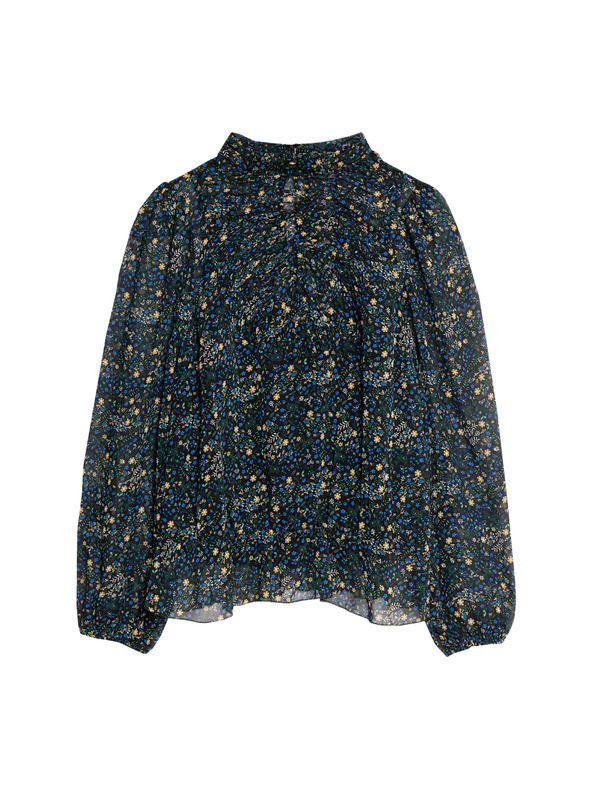 Marks & Spencer Květovaná halenka s dlouhými rukávy Marks & Spencer černá