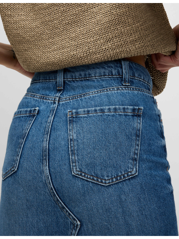 Marks & Spencer Džínová maxi sukně s prostřihem vepředu Marks & Spencer námořnická modrá