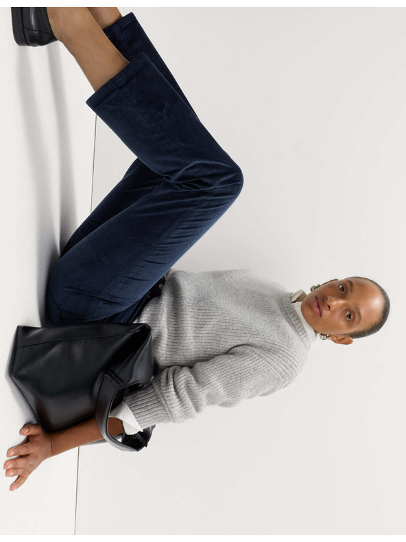 Marks & Spencer Manšestrové kalhoty s vysokým obsahem bavlny Marks & Spencer námořnická modrá