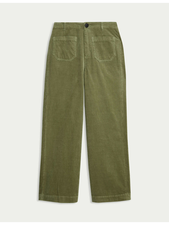 Marks & Spencer Manšestrové kalhoty se širokými nohavicemi Marks & Spencer zelená