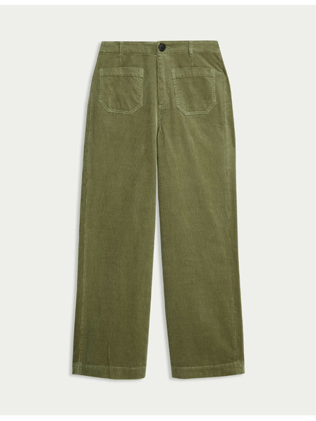 Marks & Spencer Manšestrové kalhoty se širokými nohavicemi Marks & Spencer zelená