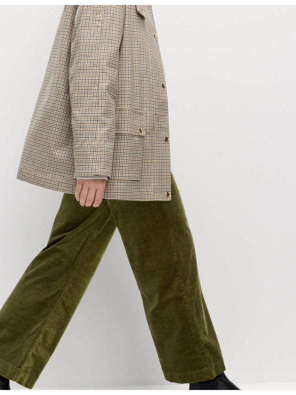 Marks & Spencer Manšestrové kalhoty se širokými nohavicemi Marks & Spencer zelená