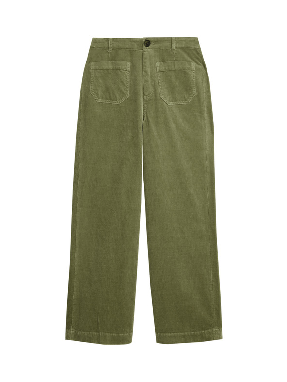 Marks & Spencer Manšestrové kalhoty se širokými nohavicemi Marks & Spencer zelená