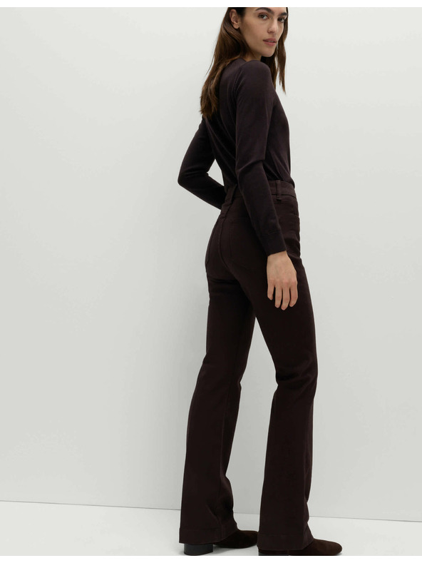 Marks & Spencer Úzké džíny s vysokým pasem, rozšířenými nohavicemi a mačkanou přední stranou Marks & Spencer hnědá