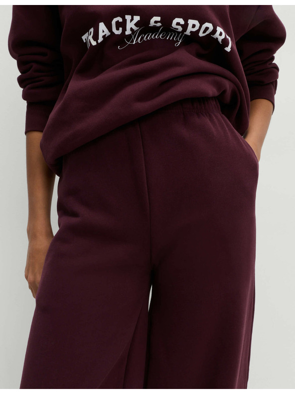 Marks & Spencer Široké teplákové kalhoty s vysokým obsahem bavlny a stahovací šňůrkou Marks & Spencer červená