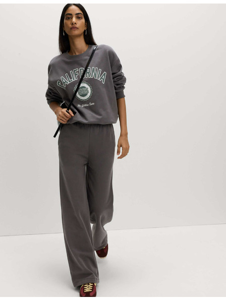 Marks & Spencer Široké teplákové kalhoty s vysokým obsahem bavlny a stahovací šňůrkou Marks & Spencer šedá