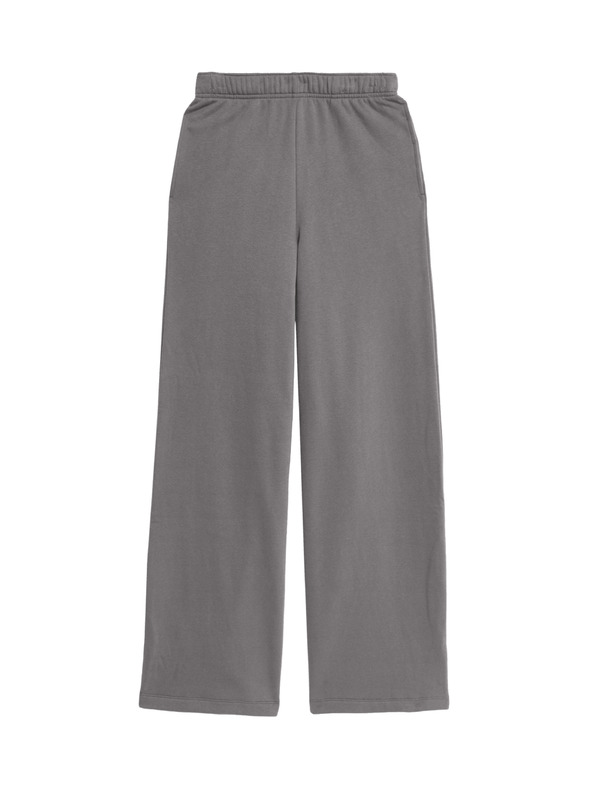 Marks & Spencer Široké teplákové kalhoty s vysokým obsahem bavlny a stahovací šňůrkou Marks & Spencer šedá