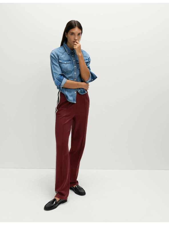 Marks & Spencer Tepláky Retro s proužky na stranách a s vysokým podílem bavlny Marks & Spencer červená