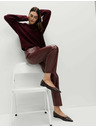 Marks & Spencer Kalhoty z umělé kůže s rovnými nohavicemi Marks & Spencer červená