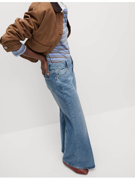 Marks & Spencer Rozšířené džíny se středně vysokým pasem Marks & Spencer námořnická modrá