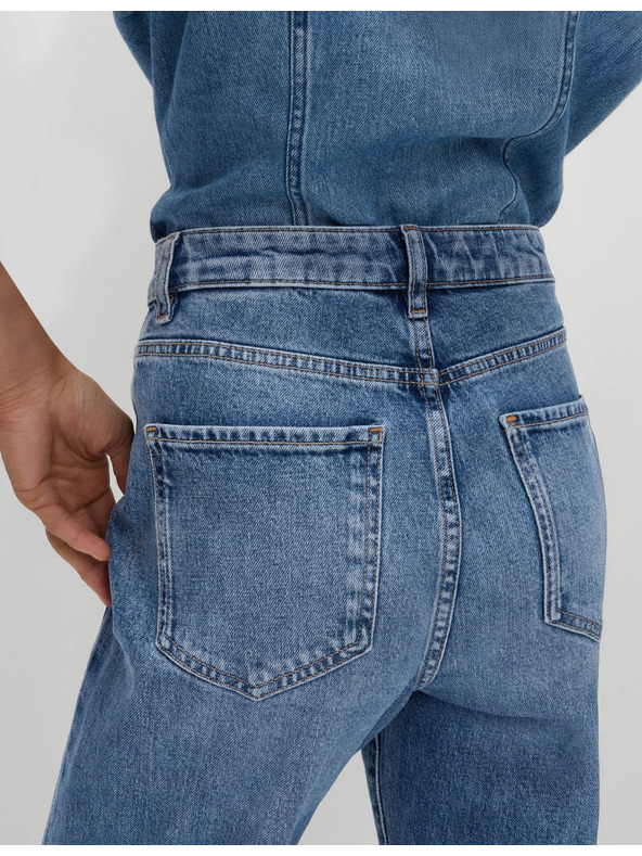 Marks & Spencer Džíny se širokými ohrnutými nohavicemi a středně vysokým pasem Marks & Spencer námořnická modrá