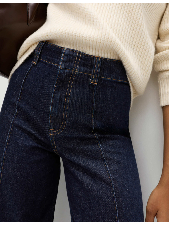 Marks & Spencer Džíny ke kotníkům se širokými nohavicemi a sámky Marks & Spencer námořnická modrá