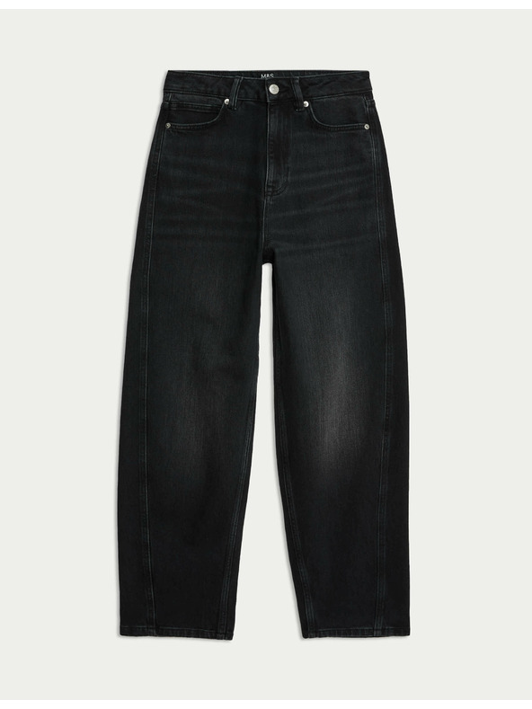 Marks & Spencer Džíny s nohavicemi mrkváčového střihu ke kotníkům a vysokým pasem Marks & Spencer černá