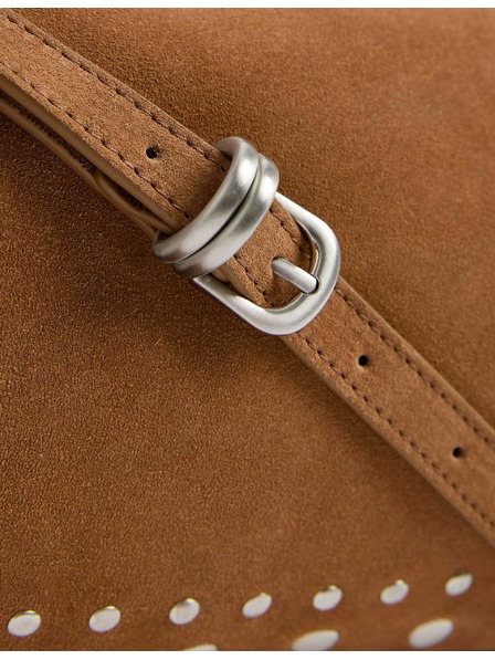 Marks & Spencer Semišová taška přes rameno s cvočky Marks & Spencer hnědá