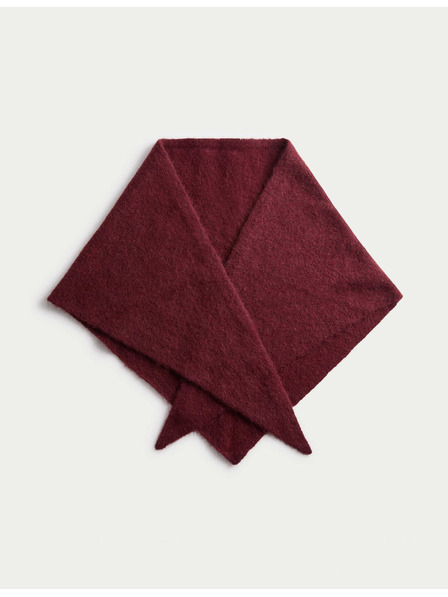 Marks & Spencer Pletený trojúhelníkový šátek s texturou a vlnou Marks & Spencer červená