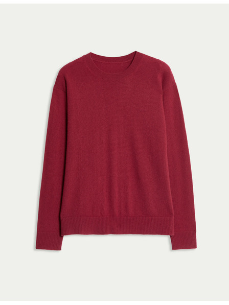 Marks & Spencer Svetr z čistého kašmíru, s texturou a kulatým výstřihem Marks & Spencer červená