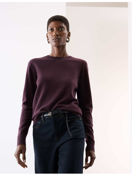 Marks & Spencer Svetr z čistého kašmíru, s texturou a kulatým výstřihem Marks & Spencer fialová