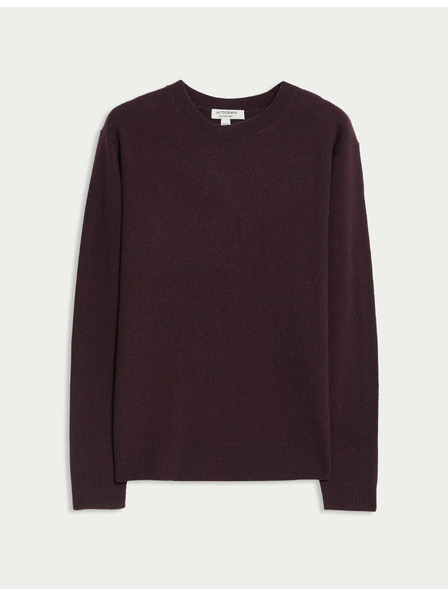 Marks & Spencer Svetr z čistého kašmíru, s texturou a kulatým výstřihem Marks & Spencer fialová
