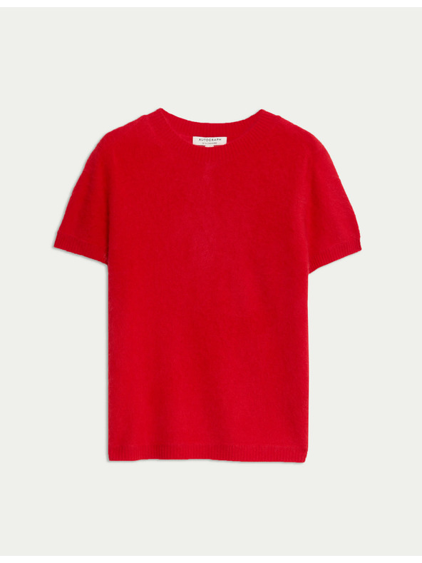 Marks & Spencer Pletený top s vysokým podílem vlny merino a kašmírem Marks & Spencer červená