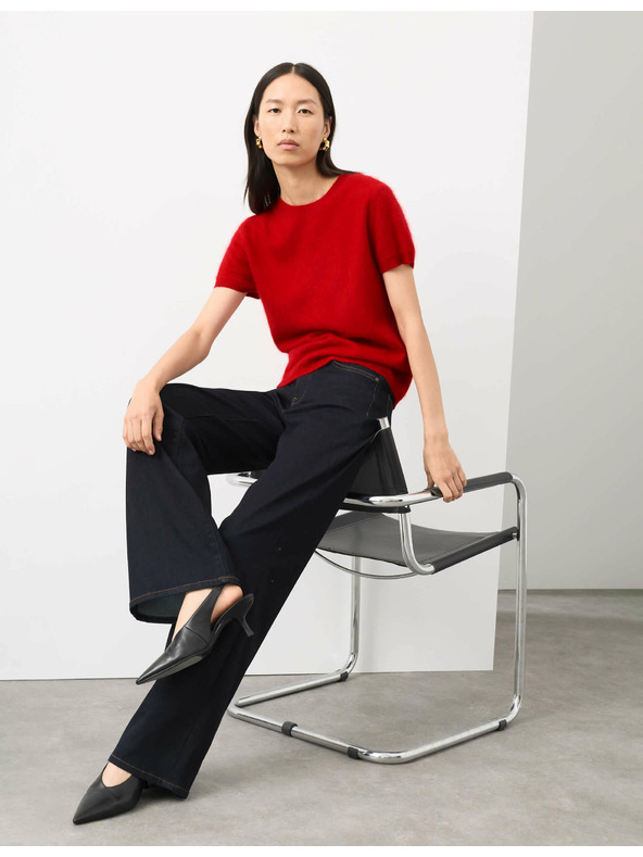 Marks & Spencer Pletený top s vysokým podílem vlny merino a kašmírem Marks & Spencer červená