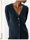 Marks & Spencer Kardigan z čistého kašmíru s výstřihem do V a knoflíky vepředu Marks & Spencer námořnická modrá