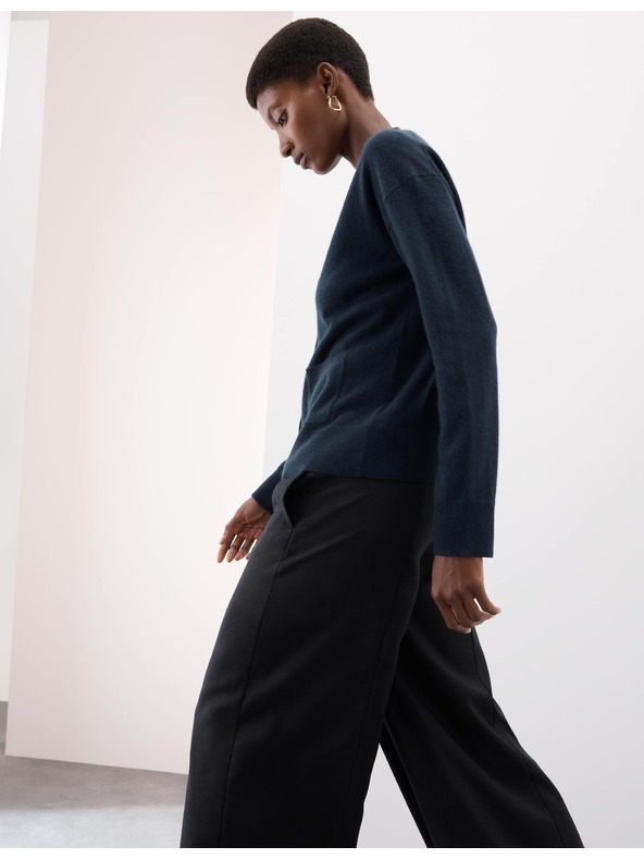 Marks & Spencer Kardigan z čistého kašmíru s výstřihem do V a knoflíky vepředu Marks & Spencer námořnická modrá