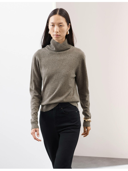 Marks & Spencer Svetr z čistého kašmíru s rolákovým límcem Marks & Spencer hnědá