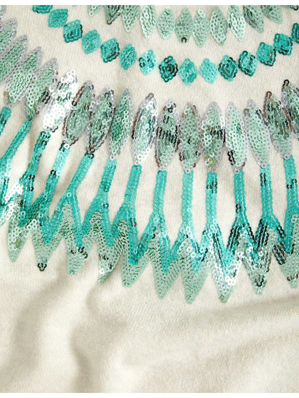 Marks & Spencer Volný vánoční svetr se vzorem Fair Isle a flitry Marks & Spencer zelená