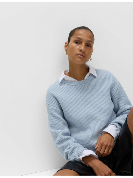 Marks & Spencer Pruhovaný svetr z měkoučké příze s kulatým výstřihem Marks & Spencer modrá