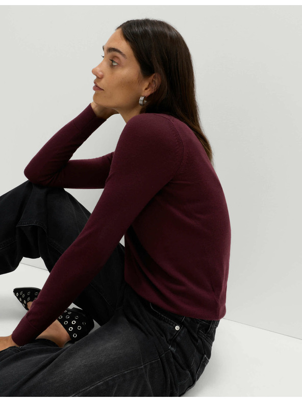 Marks & Spencer Svetr ke krku z čisté merino vlny Marks & Spencer červená