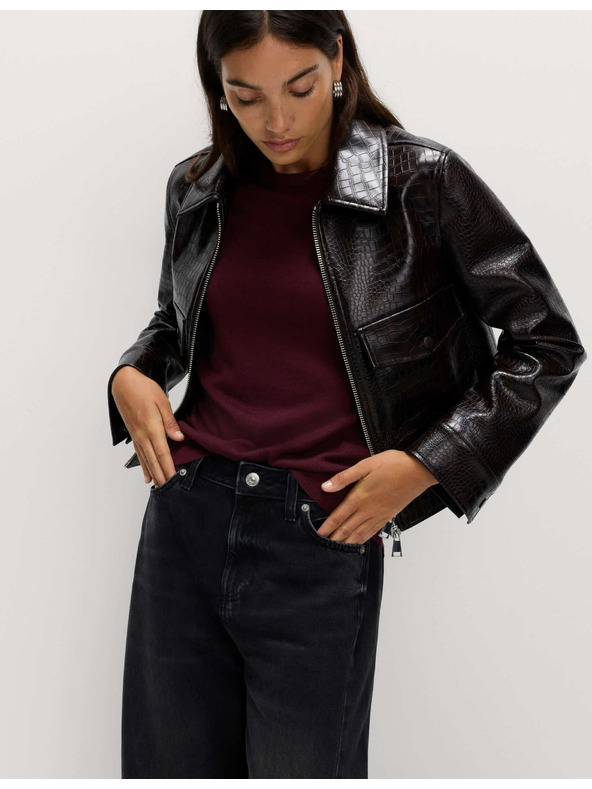 Marks & Spencer Svetr ke krku z čisté merino vlny Marks & Spencer červená