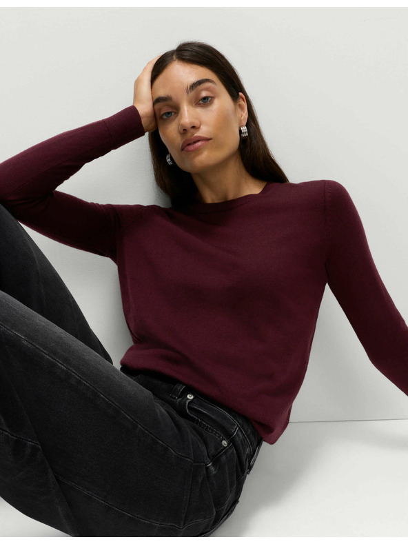 Marks & Spencer Svetr ke krku z čisté merino vlny Marks & Spencer červená