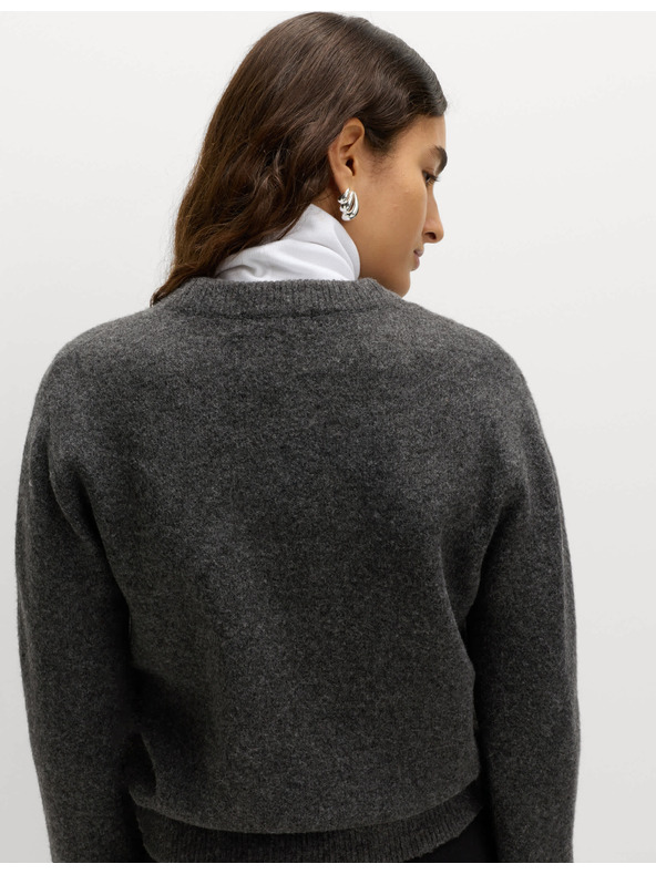 Marks & Spencer Zdobený svetr ke krku s nápisem a s°vlnou Marks & Spencer šedá