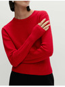 Marks & Spencer Pletený top se zvýrazněným pasem a výstřihem ke krku Marks & Spencer červená