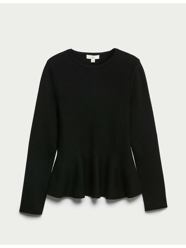 Marks & Spencer Pletený top s výstřihem ke krku, měkký na dotek Marks & Spencer černá