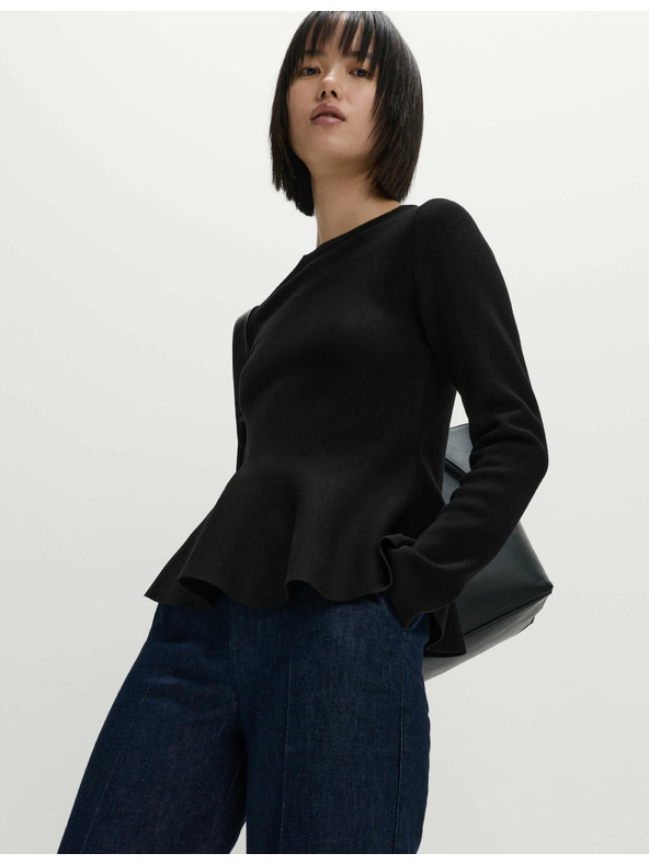 Marks & Spencer Pletený top s výstřihem ke krku, měkký na dotek Marks & Spencer černá