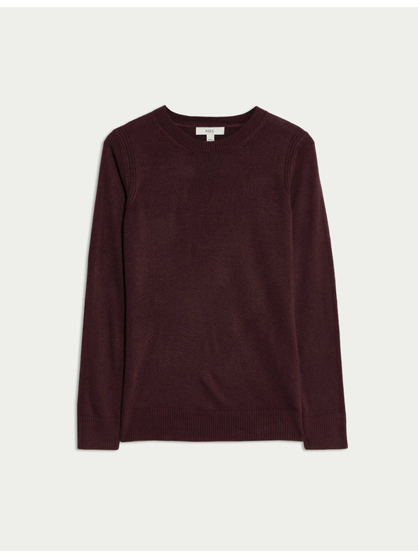 Marks & Spencer Mimořádně měkký svetr s výstřihem ke krku Marks & Spencer červená