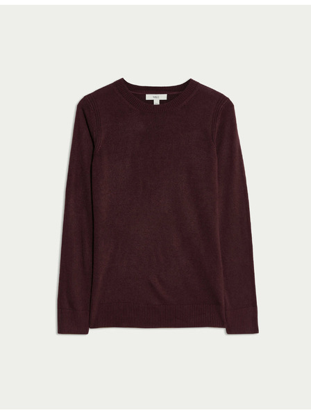 Marks & Spencer Mimořádně měkký svetr s výstřihem ke krku Marks & Spencer červená