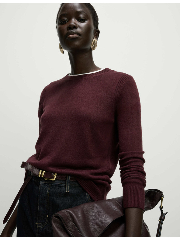 Marks & Spencer Mimořádně měkký svetr s výstřihem ke krku Marks & Spencer červená