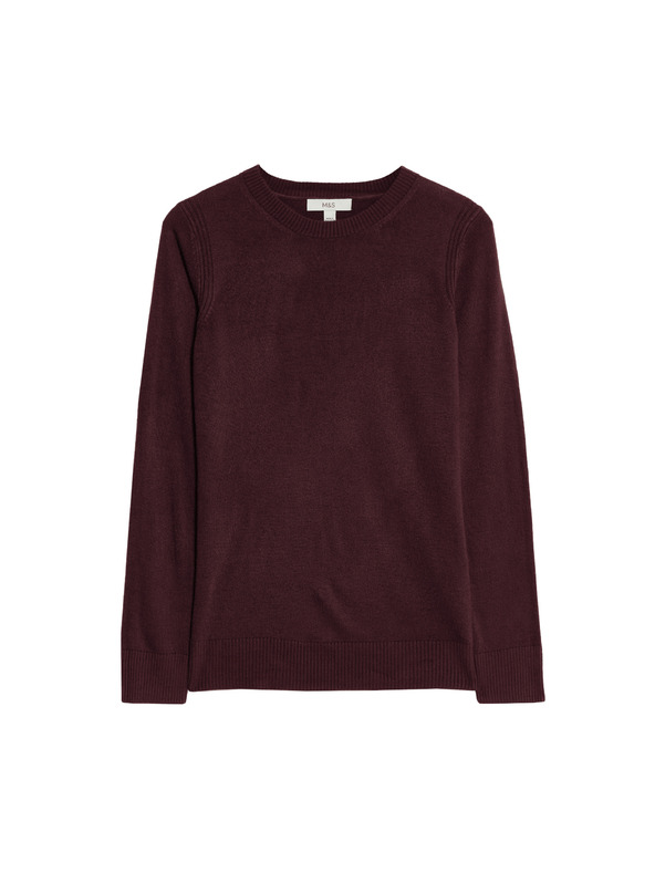 Marks & Spencer Mimořádně měkký svetr s výstřihem ke krku Marks & Spencer červená